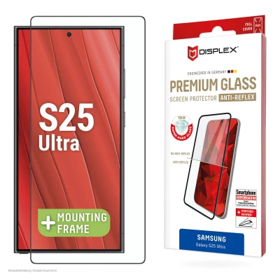 Abbildung von Samsung Galaxy S25 Ultra Panzerglas Displex Real Glass FC Bildschirmschutzfolie Full Cover für das