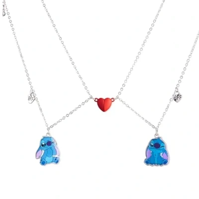Abbildung von Disney Lilo und Stitch Schmuckset, Mickey &amp; Minnie Mouse Armband Halsband Schmuckkästchen Mädchen Geschenke (Silber Freundschaft)