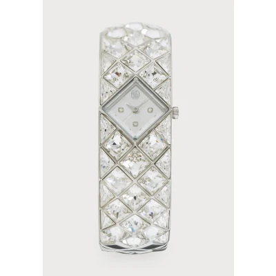Abbildung von Swarovski Curiosa Bangle Watch Uhr silvercoloured, Damen, Größe: One Size, Silver coloured