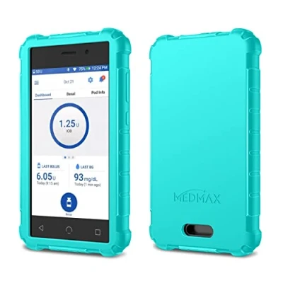 Abbildung von MEDMAX Hülle für Omnipod Dash PDM (Personal Diabetes Manager), Leichte stoßfeste Anti Rutsch Silikon Schutzhülle Cover mit erhabener Abschrägung Gerät (Mint Grün)