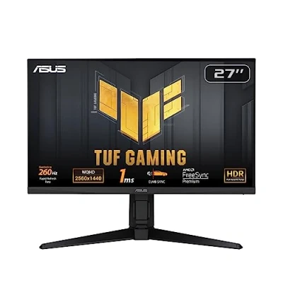 Abbildung von ASUS TUF Gaming VG27AQML1A 27 Zoll WQHD Monitor 260 Hz, 1ms GtG, G Sync, FreeSync, Adaptive ELMB, GameFast, DisplayHDR 400 Fast IPS, 16:9, 2560x1440, USB, DP, HDMI, ergonomisch, Speaker