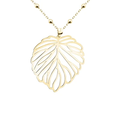 Abbildung von Sofia Milani Damen Halskette 925 Silber vergoldet/golden Blatt Anhänger N0396