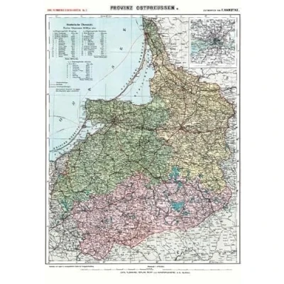 Abbildung von Historische Karte: Provinz Ostpreussen um 1910 (Plano): Ostpreussen. Carl Flemmings Generalkarten No. 3.
