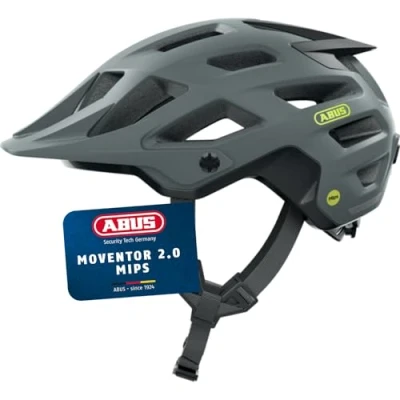 Abbildung von ABUS MTB Helm Moventor 2.0 MIPS Fahrradhelm mit Aufprallschutz für den Geländeeinsatz auf dem Mountainbike All Mountain Damen und Herren Grau Matt, L