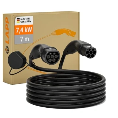 Abbildung von Lapp Mobility Typ 2 Ladekabel 7,4 KW/Glatt / 32 A 1 Phasig/E Auto Ladekabel/Mode 3 7m