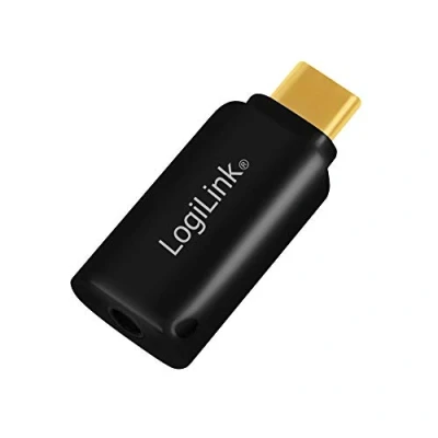 Abbildung von LogiLink UA0356 USB (Typ C) Soundkarte (3,5 mm TRRS Stecker) mit Integrierter Digital Analog Wandler (DAC) für Hi Fi Quality Sound