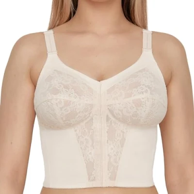 Abbildung von SUSA BH ohne Bügel Longline Classics I Bügelloser mit femininer Optik durch Spitzeneinsatz Halbtransparenter 3 teilig genähten Cups