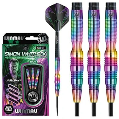 Abbildung von WINMAU Champions Simon Whitlock 3: 22g Profi Wolfram Steeltip Dartpfeile Set mit Flights und Schäfte