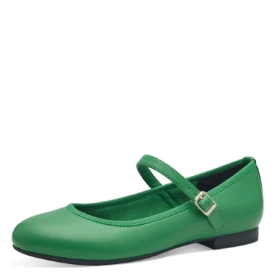 Abbildung von MARCO TOZZI Damen Ballerinas mit Riemchen Vegan, Grün (Green), 39 EU