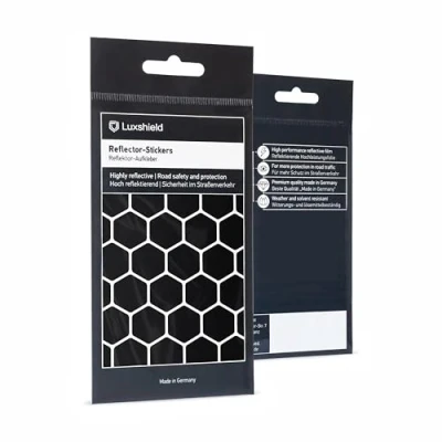 Abbildung von Luxshield Reflektoren Sticker Set Hexagon klein für Fahrrad Roller Kinderwagen Kinder