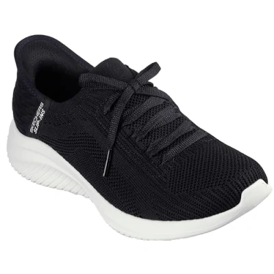 Abbildung von Skechers Damen Ultra Flex 3.0 Brilliant Path Sneakers,Sports Shoes, Black Knit/White Trim, 36 EU