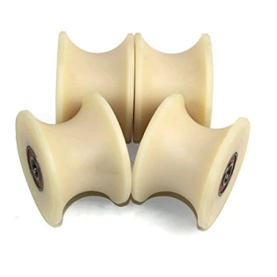 Abbildung von Set mit 4 x 80 mm Pulley Nylon verschiedenen Nut, hergestellt in der EU, 50mm Groove 12 Bearing (80 50 12)