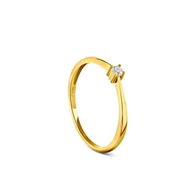 Abbildung von Miore Schmuck Damen 0.05 Ct Diamant Verlobungsring mit Solitär Brillant Ring aus Gelbgold 9 Karat/ 375 Gold (52)