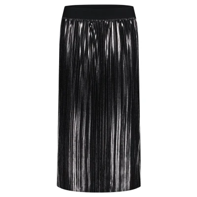 Abbildung von Cartoon Wadenlang Faltenrock, Damen, Größe: 40, Black silver