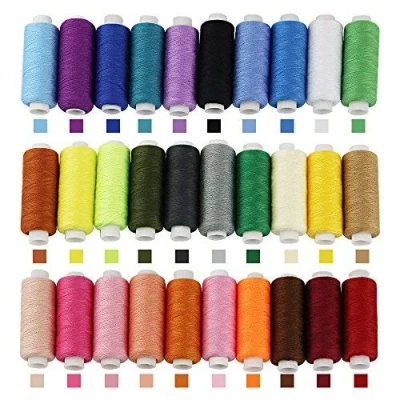 Abbildung von BUZIFU Nähgarn Set 30 Farben Polyester Nähmaschinengarn 250 Yard/Rollen Sewing Thread Nähset Mix Garnrollen Sortiment für die Nähmaschine/Quilting Stitching/Hand