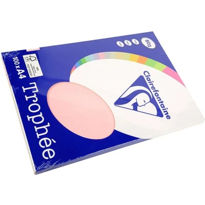 Abbildung von Clairefontaine 4103C Packung Druckerpapier / Kopierpapier Trophee PPP, intensive Farben, DIN A4, 80g, 100 Blatt, Rosa, 1 Pack
