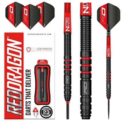 Abbildung von RED DRAGON Milano RS 23g Tungsten Darts Set mit Flights und Schäfte