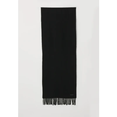Abbildung von BOSS Wollschal »Naster 35*180«, mit gedrehten Fransen 100% Wolle Lederlabel Premium Quality
