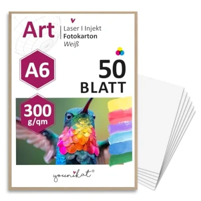 Abbildung von younikat Vielseitige Blanko Postkarten zum Selbstgestalten I DIN A6 300 g/qm 50er Set DIY Grußkarten weiß Beschreiben Bemalen hand lettering dv_337