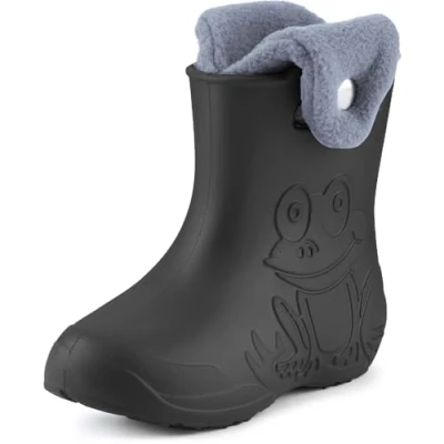 Abbildung von Ladeheid Eva Kinder Jungen Mädchen Gummistiefel Regenschuhe gefüttert Regenstiefel Gummischuhe LA CA 04 (Limone, 34/35 EU)