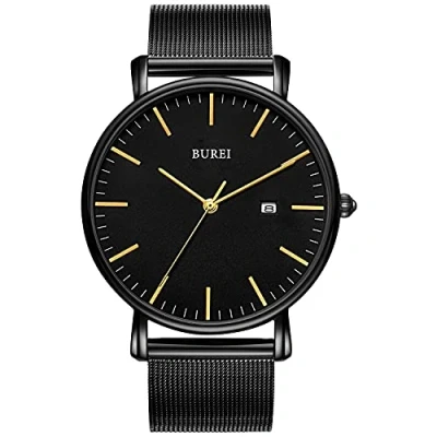 Abbildung von BUREI Herren Armbanduhren,Minimalistische Analog Quarz Uhren für Männer mit Mesh Band,Geschenke