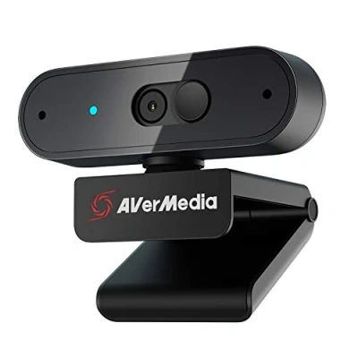 Abbildung von AVerMedia PW310P Webcam, Webcam Cover, 1080p / 30fps Video Chat und Aufnahme, Plug &amp; Play, Mikrofone, Stream, Autofokus, Funktioniert mit Skype, Zoom, Team Schwarz