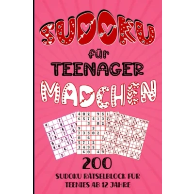 Abbildung von Sudoku FÜR TEENAGER MÄDCHEN: 200 Rätselblock für Teenies ab 12 Jahre 8x8 9x9 10x10 12x12 Rätselbuch in Girly Style Teens und 3 Schwierigkeitsstufen Band 1