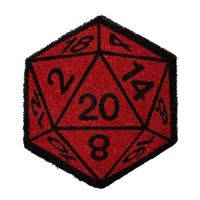 Abbildung von getDigital W20 Würfel Fußmatte Türmatte für Geeks, Nerds und Rollenspieler aus 100% Natürlicher Kokosfaser 45 x 50 cm