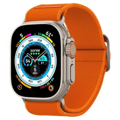 Abbildung von Spigen Apple Watch Armband Stoff Orange Geeignet für Serien 1 9 / SE Ultra (2)