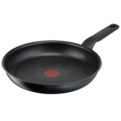 Abbildung von Tefal G30306 Titanium Force Bratpfanne 28 cm extra haltbare Antihaft Beschichtung Thermo Signal Temperaturanzeiger induktionsgeeignet Schüttrand Schwarz