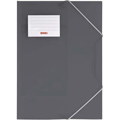 Abbildung von Brunnen 104160480 Sammelmappe FACT!pp (A4, transluzente PP Folie, mit Gummizug, Namensschild) grau / onyx