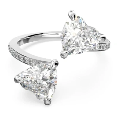 Abbildung von Swarovski Attract Soul Offener Ring, Herz, Weiß, Rhodiniert
