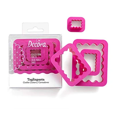 Abbildung von DECORA 0255310 AUSSTECHER Set RECHTECK, GEWELLT, 4 TLG cm 1,5 3,5 5,5 7,5