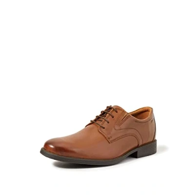 Abbildung von Clarks Herren Whiddon Plain Oxford Schuh, Dark Tan Lea, 41.5 EU Weit