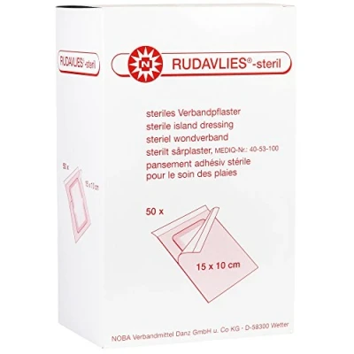 Abbildung von Noba Rudavlies, steriles Verbandpflaster, Wundverband, Pflaster, 15x10cm, 50 St