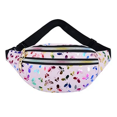 Abbildung von Estwell Gürteltasche Damen Bauchtasche Mode Hüfttasche Wasserdicht PU Leder Handytasche Verstellbarer Sports Tasche Blume Tailletasche für Joggen Festival Laufen Radfahren Reisen
