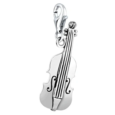 Abbildung von Nenalina Geige Karabiner Charm Anhänger für Bettelarmband aus 925 Sterling Silber 713208 000
