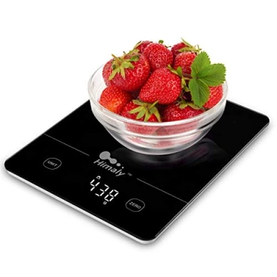 Abbildung von himaly Digitale Küchenwaage 5kg/1g, Digitalwaage Briefwaage mit Tara Funktion, Sensor Touch, LED Display, Auto Off, elektronische Waage für Nahrungsmittel, Backen, Kochen