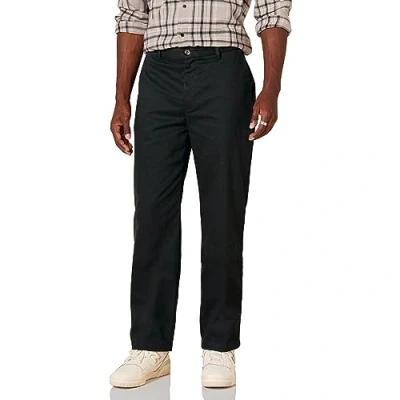 Abbildung von Amazon Essentials Herren Knitterfreie Flatfront Chinohose mit klassischer Schnitt (erhältlich in Big &amp; Tall), Schwarz, 34W / 31L