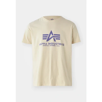 Abbildung von Alpha Industries Tshirt print, Herren, Größe: Medium, Vintage white/night purple
