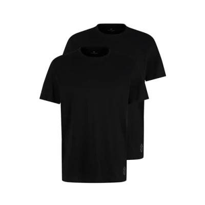 Abbildung von TOM TAILOR Herren Crewneck T Shirt im Doppelpack, 29999 Black, M