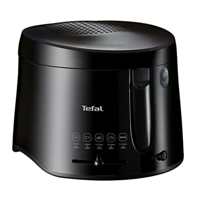 Abbildung von Tefal FF1078 Maxi Fry Fritteuse Cool Wall Technologie bis zu 1,2 kg Fassungsvermögen einklappbarer Griff kompakte Größe regelbares Thermostat von 150C 190C Schwarz