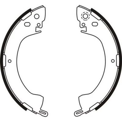 Abbildung von ABE C05001ABE Bremsbacken Hinterachse 254 51 AKEBONO MITSUBISHI: PAJERO 1, L300 / Delica III Minibus, L200 Pickup