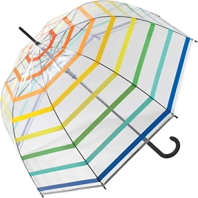 Abbildung von Benetton Glockenschirm transparent Automatik Multistripe Rainbow