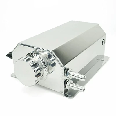 Abbildung von Heinmo Universal 1L 2L Aluminium Radiator Legierung Kühlmittel Expansion Tank mit Abfluss Stopfen (2L Silver)