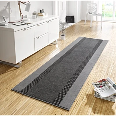 Abbildung von Hanse Home Teppich Läufer Band 80x200cm Teppichläufer Weicher Kurzflor Modernes Design für Flur, Schlafzimmer, Kinderzimmer, Badezimmer, Wohnzimmer, Küche Dekoläufer Grau