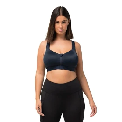 Abbildung von Ulla Popken Zipper Gekreuzte TRÄGER Bustier, Damen, Größe: 105C, Marine