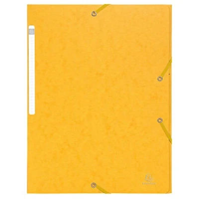 Abbildung von Exacompta 55759E 10er Pack Einschlagmappe Scotten aus Colorspan Karton DIN A4 2 Gummizügen und 3 Klappen Beschriftungsetikett gelb Sammelmappe Dokumentenmappe