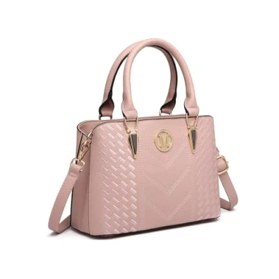 Abbildung von Miss Lulu Handtasche Damen mittelgroß klassisch Henkeltasche Schultertasche mit Lychee Muster mehreren Innentaschen Umhängetasche Arbeit Freizeit Alltags Tasche