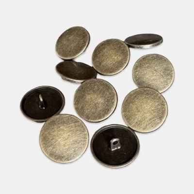 Abbildung von flache Metall Ösenknöpfe messing farben matt 10mm, 15mm, 18mm, 20mm oder 23mm (10 Stück) (18mm)